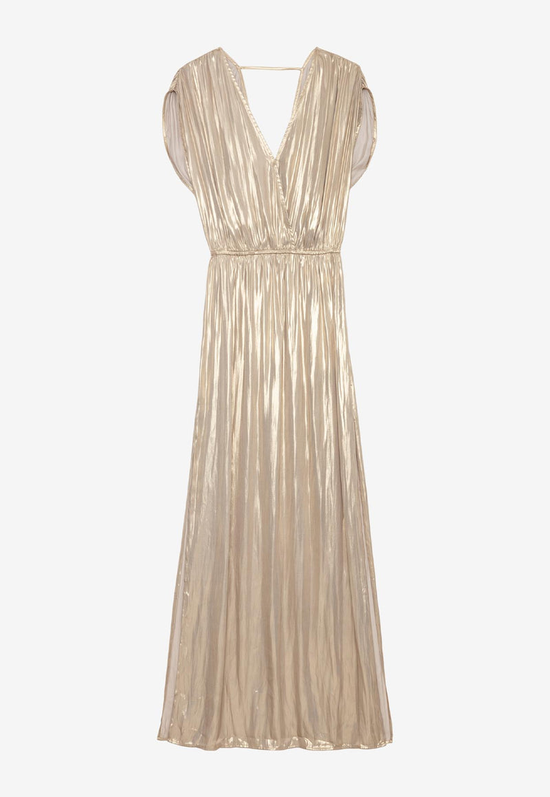 Zadig & Voltaire Ritmic Satin Maxi Dress Gold WWDR02532_GOLD