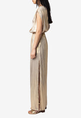 Zadig & Voltaire Ritmic Satin Maxi Dress Gold WWDR02532_GOLD