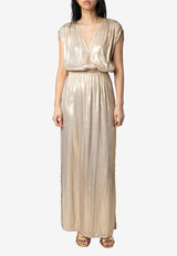Zadig & Voltaire Ritmic Satin Maxi Dress Gold WWDR02532_GOLD