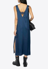 Zadig & Voltaire Renzo Satin Midi Dress Blue WWDR02556_BLUE