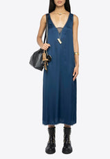Zadig & Voltaire Renzo Satin Midi Dress Blue WWDR02556_BLUE