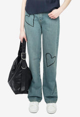 Zadig & Voltaire Elio Embroidered Heart Straight Jeans Denim WWJE01265_DENIM
