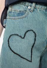 Zadig & Voltaire Elio Embroidered Heart Straight Jeans Denim WWJE01265_DENIM