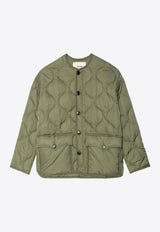 Zadig & Voltaire Short Quilted Parka Bunji Jacket Green WWOW01685_GREEN