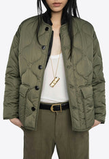 Zadig & Voltaire Short Quilted Parka Bunji Jacket Green WWOW01685_GREEN