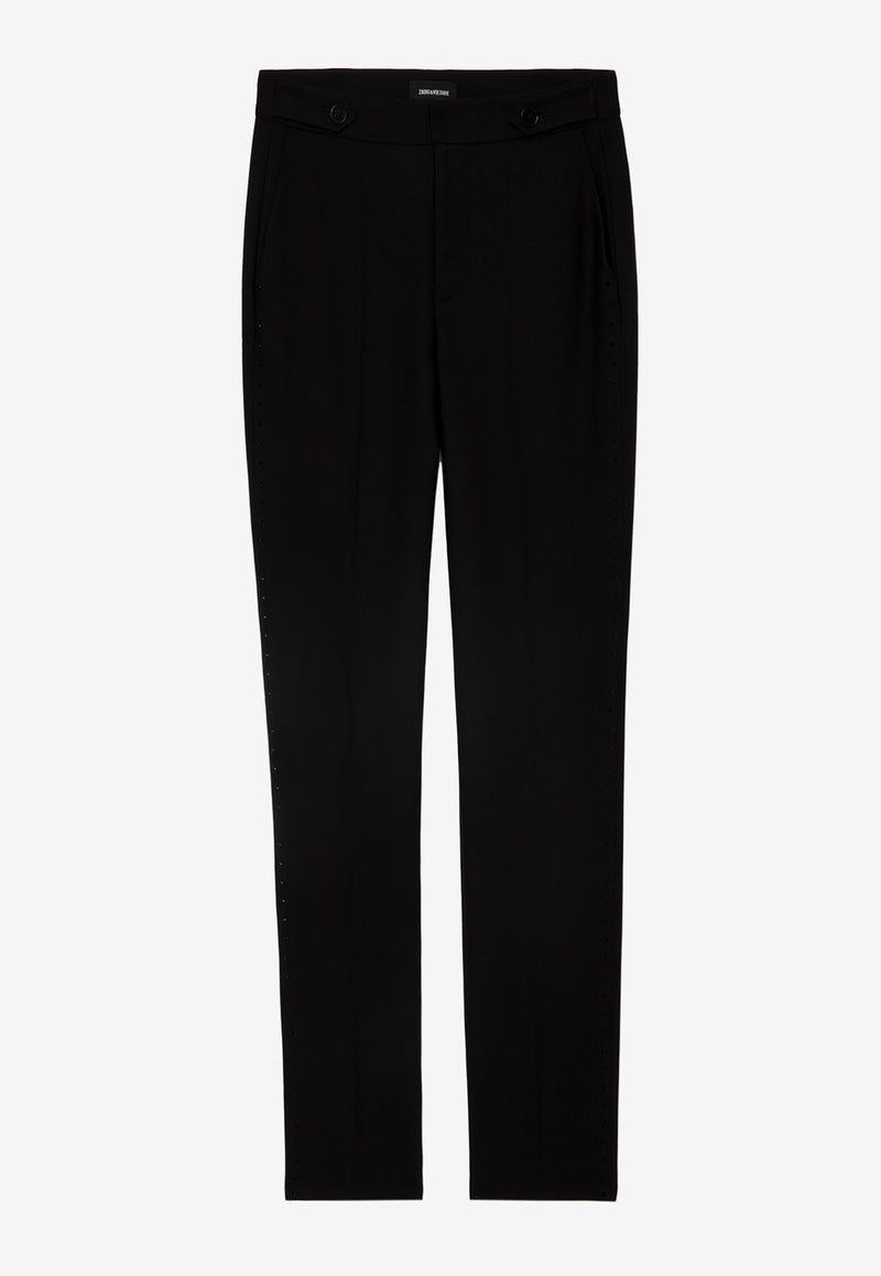 Zadig & Voltaire Panny Straight-Leg Tailored Pants Black WWPA01823_BLACK