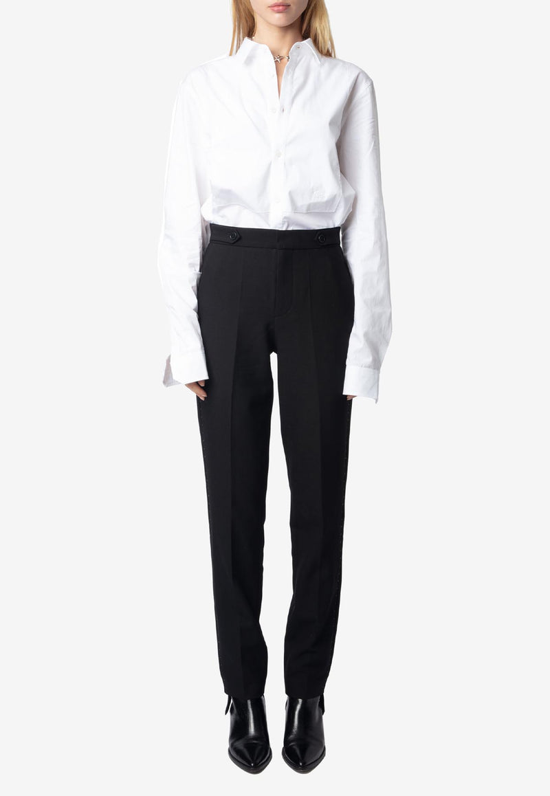 Zadig & Voltaire Panny Straight-Leg Tailored Pants Black WWPA01823_BLACK