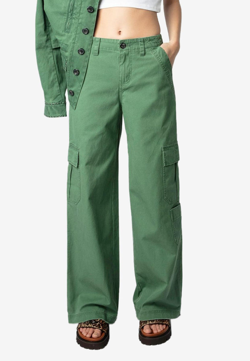 Zadig & Voltaire Parky Straight-Leg Cargo Pants Green WWPA01851_GREEN