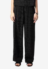 Zadig & Voltaire Pin Jacquard Silk Pants Black WWPA01852_BLACK