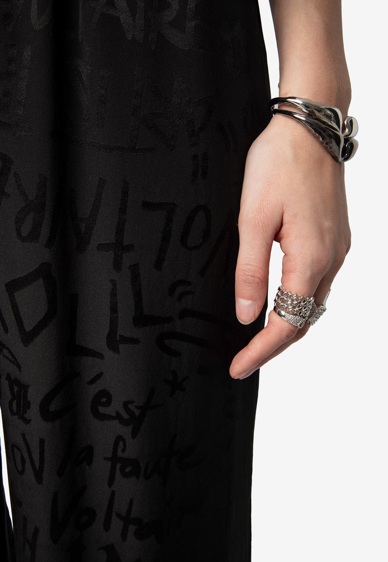 Zadig & Voltaire Pin Jacquard Silk Pants Black WWPA01852_BLACK