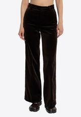 Zadig & Voltaire Straight-Leg Velvet Pants Dark Brown WWPA01868_DARK BROWN
