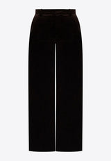 Zadig & Voltaire Straight-Leg Velvet Pants Dark Brown WWPA01868_DARK BROWN