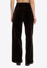 Zadig & Voltaire Straight-Leg Velvet Pants Dark Brown WWPA01868_DARK BROWN