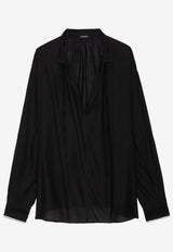 Zadig & Voltaire Troene Oversized Tomboy Blouse Black WWSH02206_BLACK