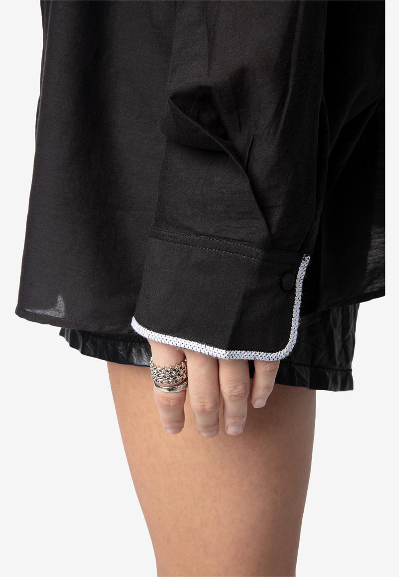 Zadig & Voltaire Troene Oversized Tomboy Blouse Black WWSH02206_BLACK