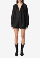 Zadig & Voltaire Troene Oversized Tomboy Blouse Black WWSH02206_BLACK