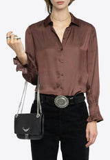 Zadig & Voltaire Thely Long-Sleeved Satin Shirt Burgundy WWSH02226_BURGUNDY