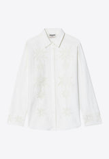 Zadig & Voltaire Morning Linen Shirt with Embroidery White WWSH02254_WHITE