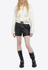 Zadig & Voltaire Morning Linen Shirt with Embroidery White WWSH02254_WHITE