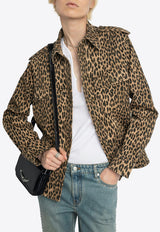 Zadig & Voltaire Taskam Leopard Print Denim Overshirt Brown WWSH02260_ANIMAL PRI