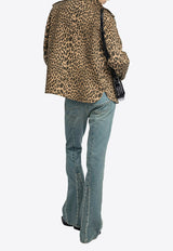 Zadig & Voltaire Taskam Leopard Print Denim Overshirt Brown WWSH02260_ANIMAL PRI