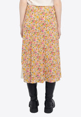 Zadig & Voltaire Jayla Floral Print Midi Skirt Multicolor WWSK01624_ECRU