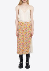 Zadig & Voltaire Jayla Floral Print Midi Skirt Multicolor WWSK01624_ECRU
