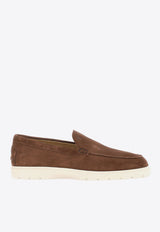 Tod's Jute-Trimmed Suede Loafers Brown XXM59K00040_M8W_S610