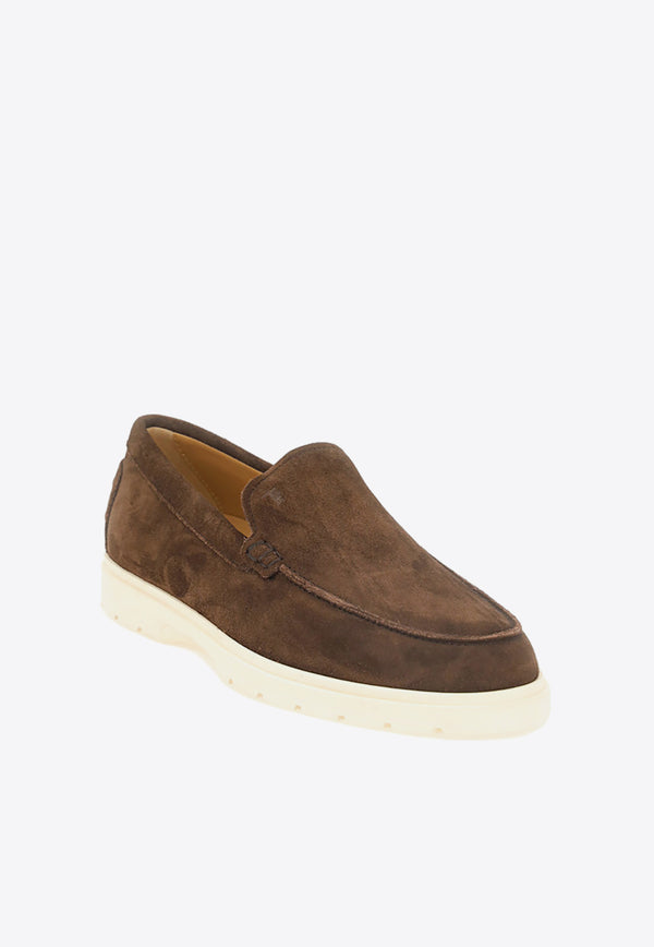 Tod's Jute-Trimmed Suede Loafers Brown XXM59K00040_M8W_S800