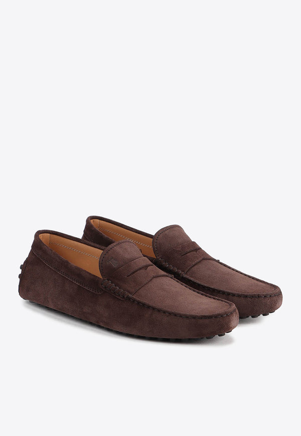Tod's Gommino Penny Bar Suede Loafers Brown XXM64C00640_RE0_S800