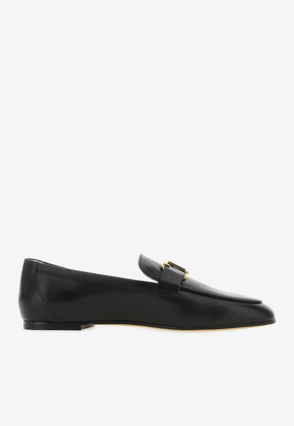 Tod's T-Logo Leather Loafers Black XXW79A0GG90_NF5_B999