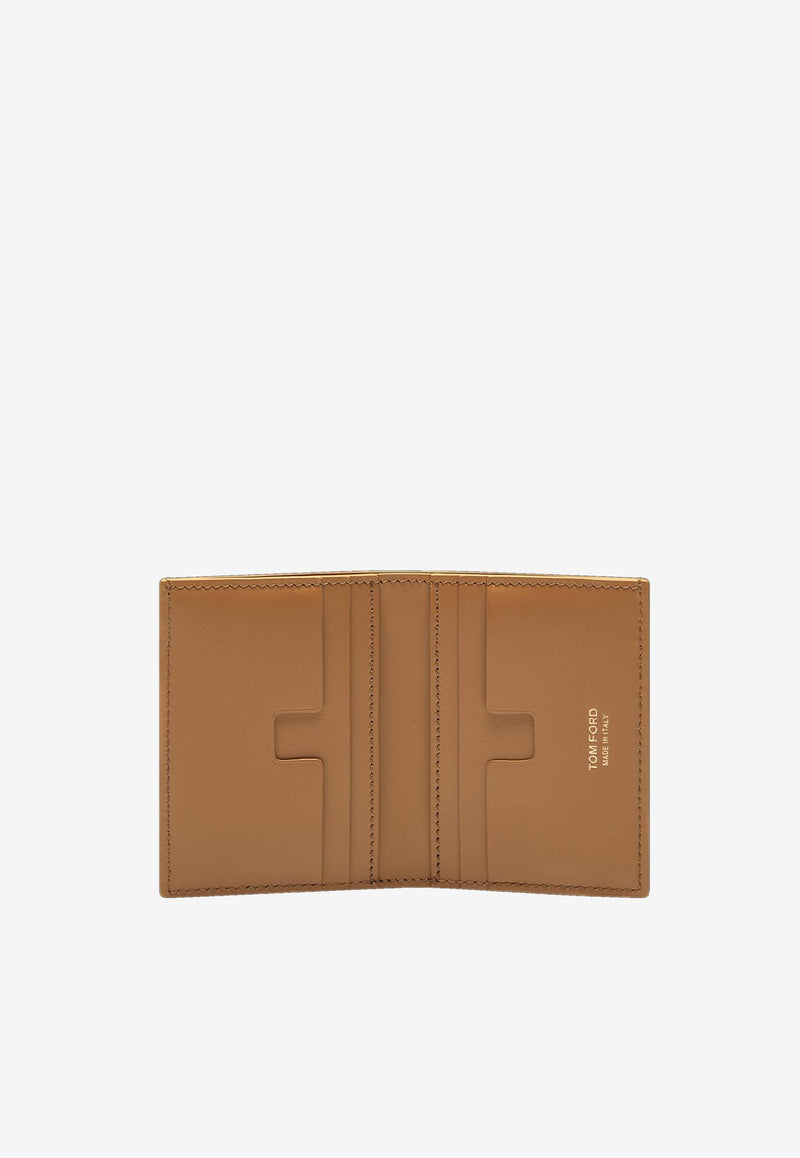 Tom Ford T-line Leather Bi-Fold Cardholder Y0279-LCL449G 1B018 Brown