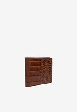 Crocodile-Embossed Leather Wallet
