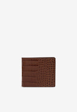 Crocodile-Embossed Leather Wallet