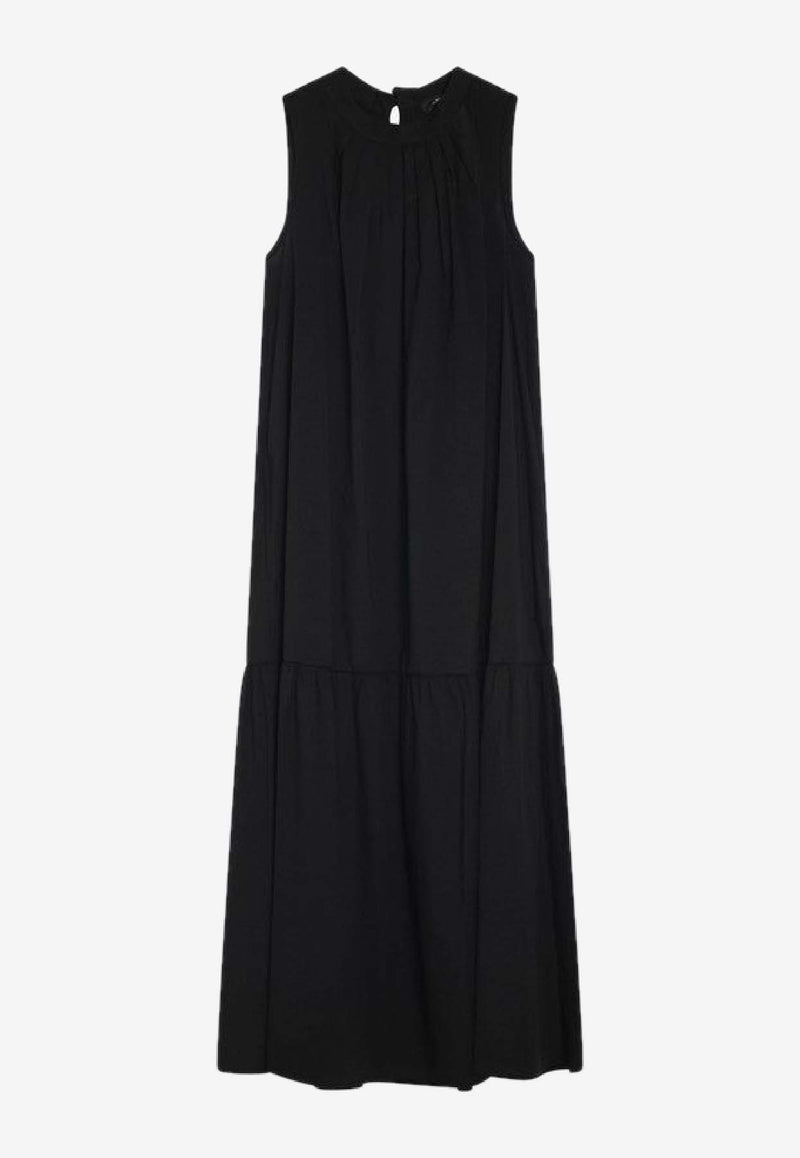 Weekend Max Mara Yang Ruched Sleeveless Midi Dress Black YANGCO/R_MAXMW-003