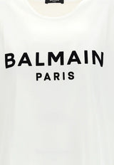 Balmain Logo Print Sleeveless T-shirt White YF1EB015BB02_000_GAB