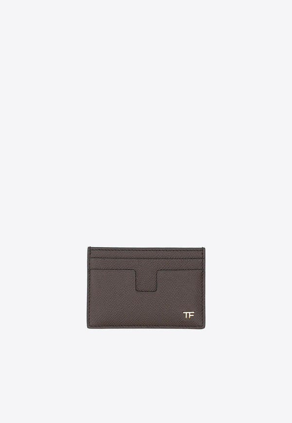 Tom Ford TF Logo Grained Leather Cardholder Brown YM232_LCL081G_1B051