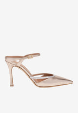 Malone Souliers Yola 90 Metallic Leather Mules Champagne YOLA 90-5 CHAMPAGNE/SILVER