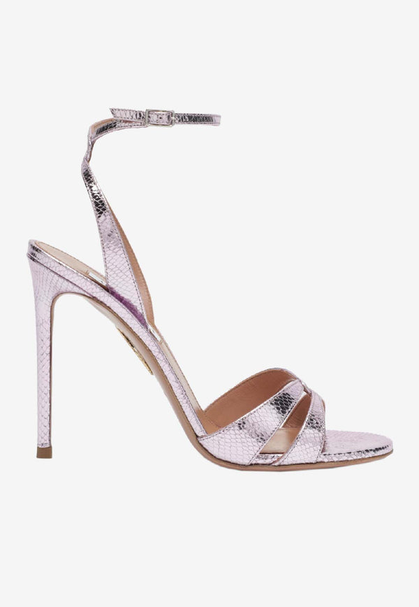 Aquazzura You and I 90 Metallic Leather Sandals  Pink YOUHIGS0MSK/S_AQUA-LBS