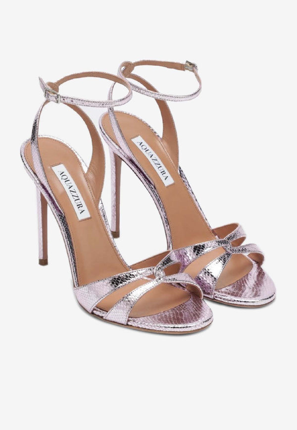 Aquazzura You and I 90 Metallic Leather Sandals  Pink YOUHIGS0MSK/S_AQUA-LBS
