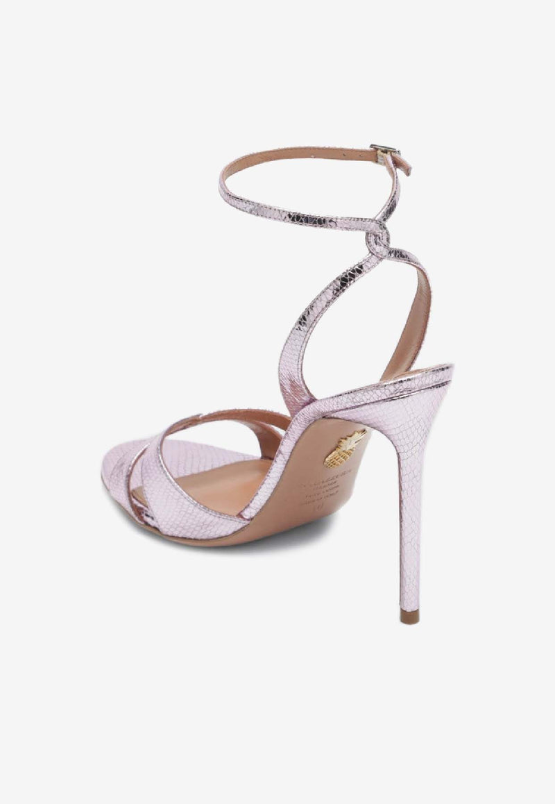 Aquazzura You and I 90 Metallic Leather Sandals  Pink YOUHIGS0MSK/S_AQUA-LBS