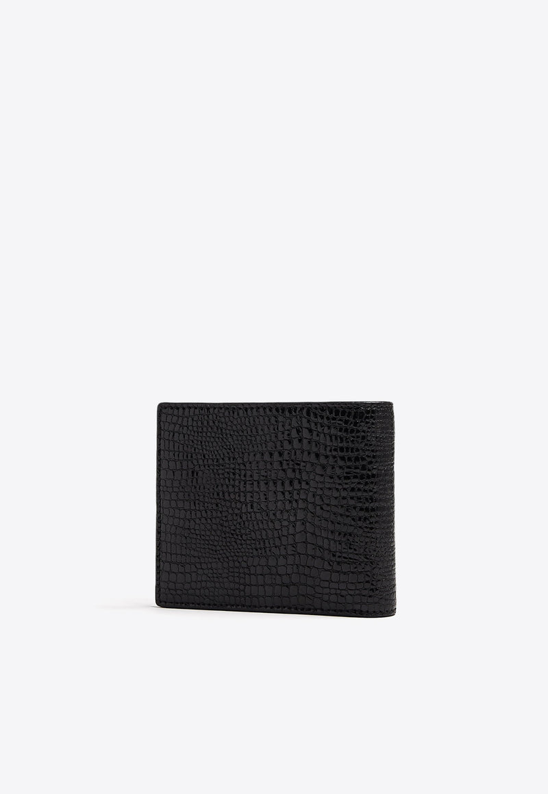 Tom Ford Bi-Fold Embossed Leather Wallet YT228-LGO050L 1N001 Black