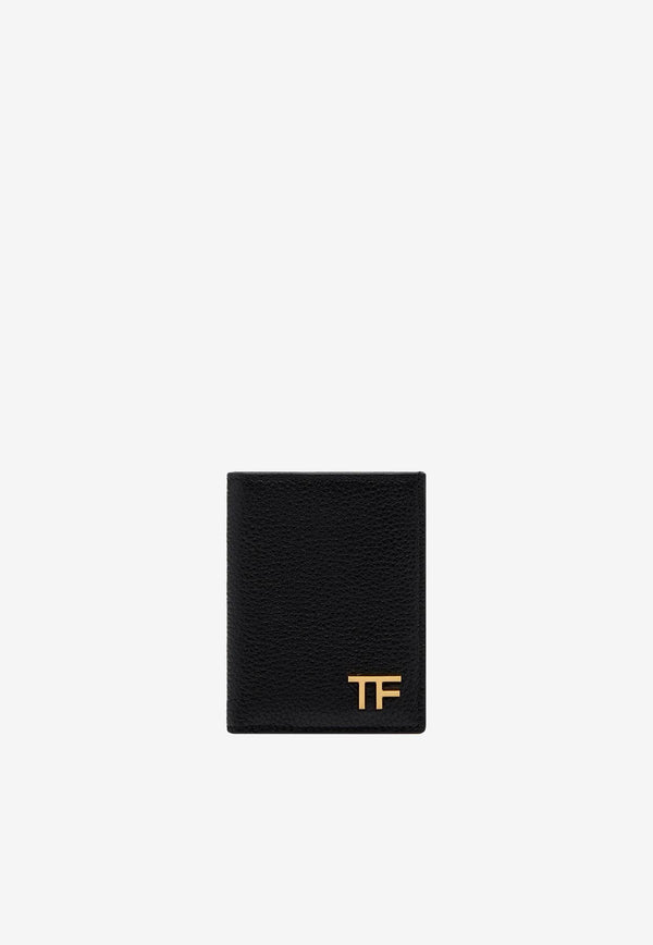 Tom Ford Logo Bi-Fold Cardholder in Grain Leather YT279-LCL158G 1N001 Black
