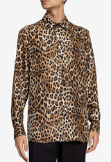 Moschino Leopard Print Silk Shirt ZA021052511888 1888 Multicolor