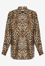 Moschino Leopard Print Silk Shirt ZA021052511888 1888 Multicolor