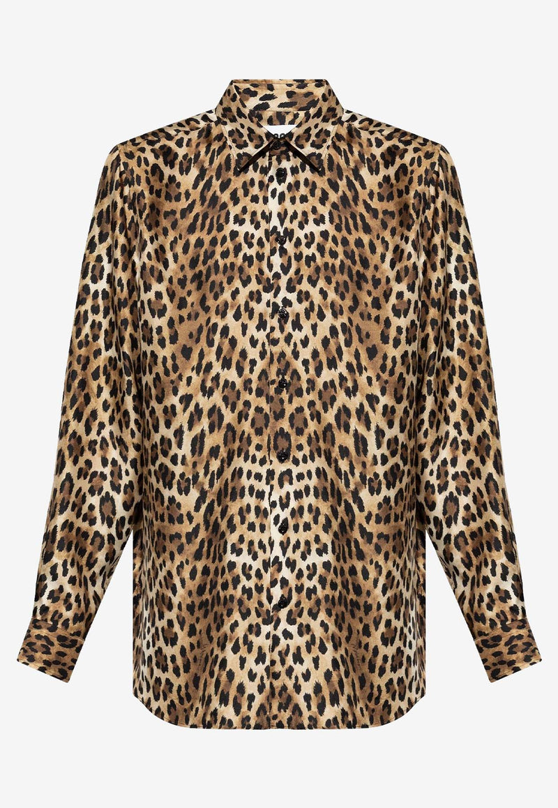 Moschino Leopard Print Silk Shirt ZA021052511888 1888 Multicolor