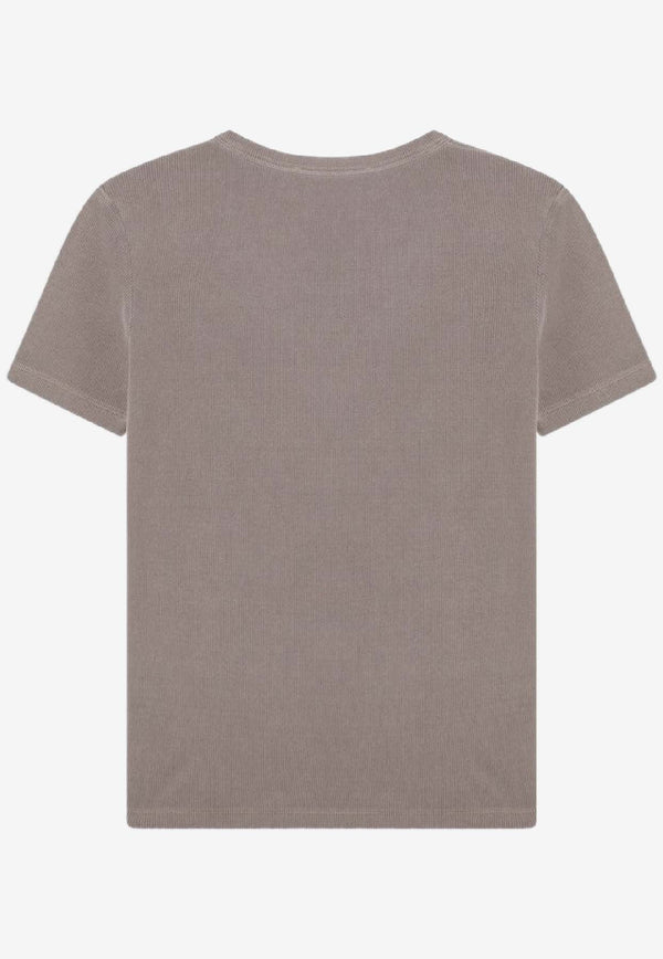 Weekend Max Mara Zanora Scoop-Neck Ribbed T-shirt Taupe ZANORACO/R_MAXMW-004