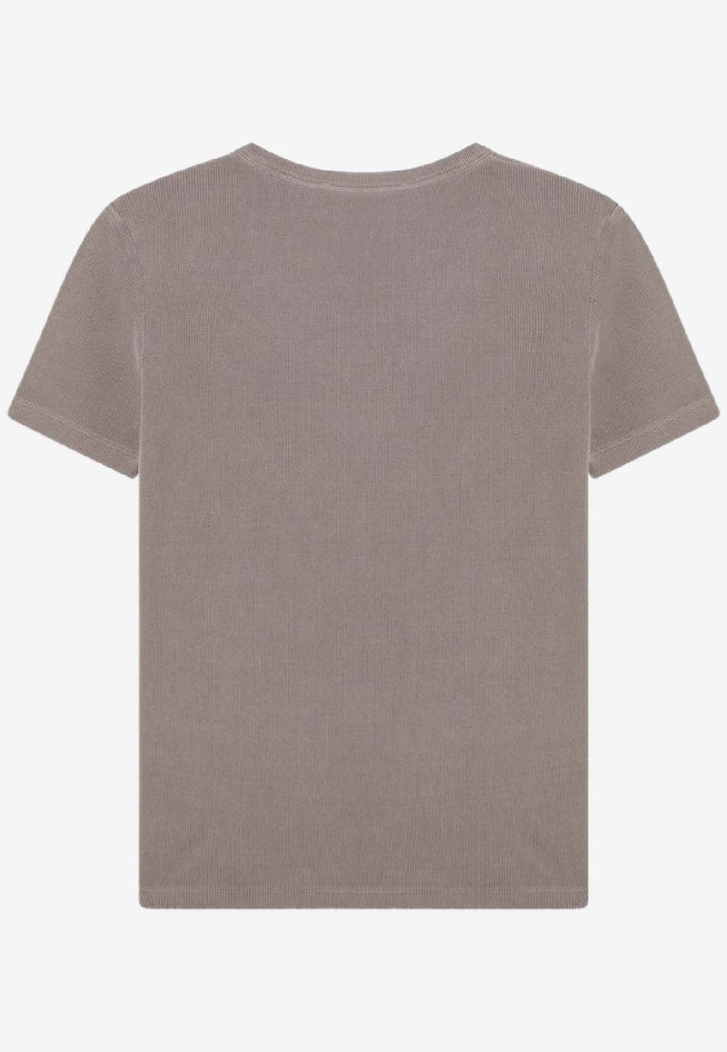 Weekend Max Mara Zanora Scoop-Neck Ribbed T-shirt Taupe ZANORACO/R_MAXMW-004