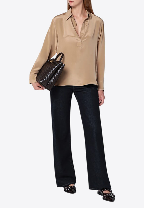 Max Mara Zanzero Crêpe De Chine Long-Sleeved Shirt Beige ZANZEROCO/P_MAXM-025