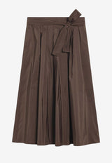 Weekend Max Mara Zarda Taffeta Flared Midi Skirt Chocolate ZARDACO/R_MAXMW-019